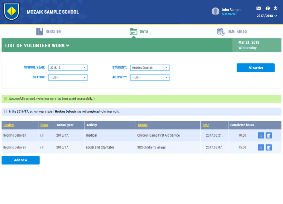 Managing summer practises and community services