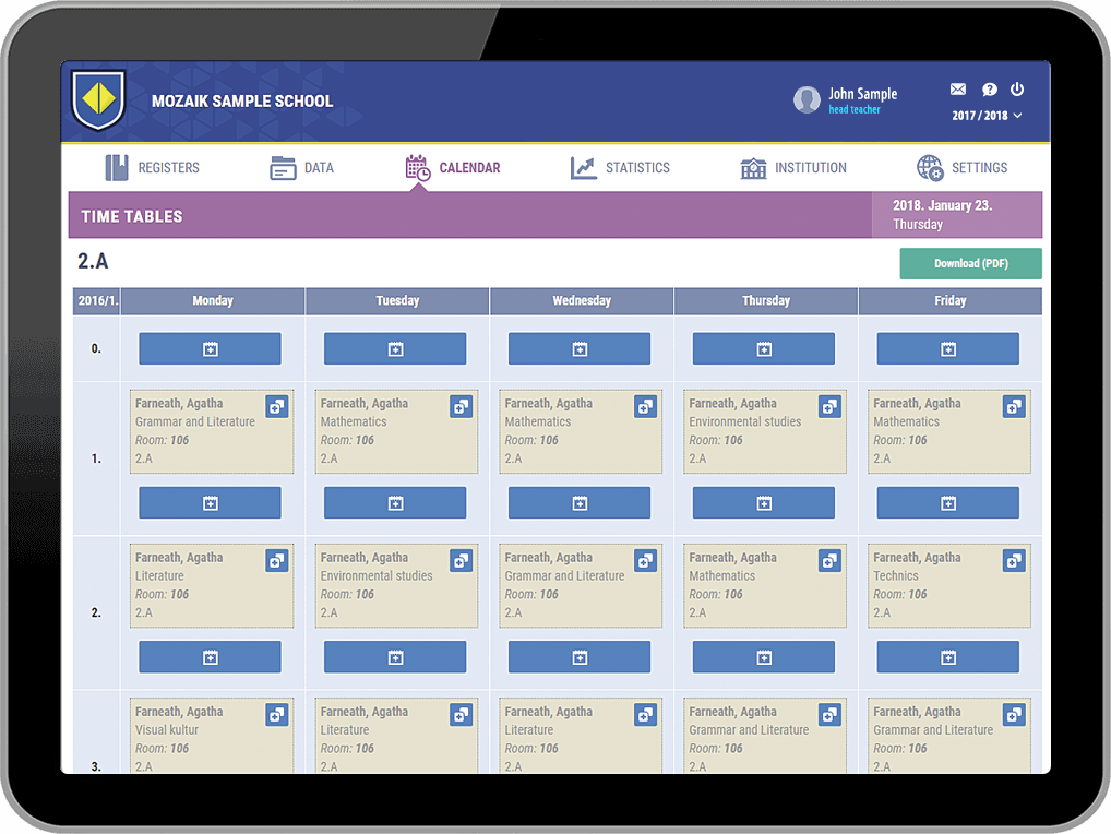 Timetables, teacher substitutions