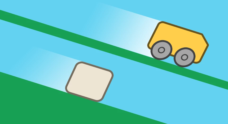 Comparing sliding and rolling on a slope