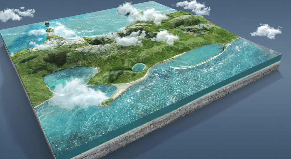 How do seas shape the Earth's surface?