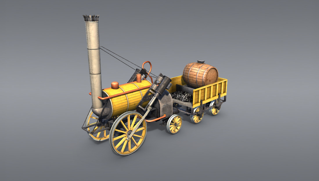 Stephenson's Rocket (1829) - 3D scene - US Mozaik Digital