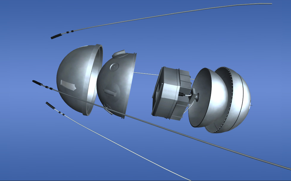 Sputnik 1 (1957) - 3D scene - US Mozaik Digital Education and Learning