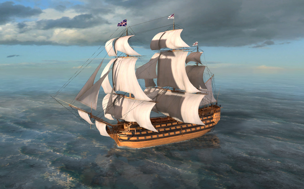 English battleship (18th century) - 3D scene - US Mozaik Digital