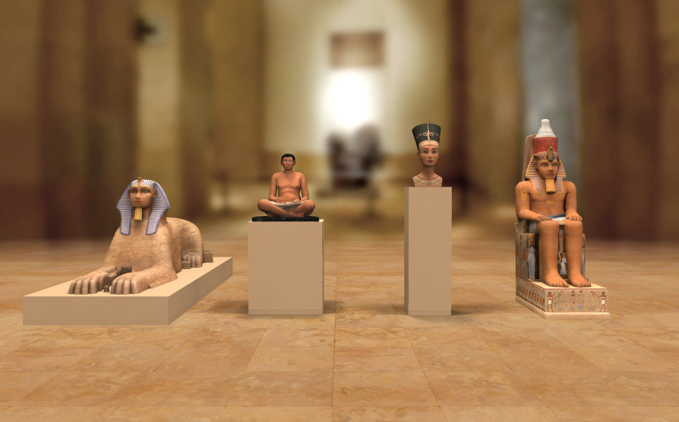 Ancient Egyptian sculpture - 3D scene - US Mozaik Digital