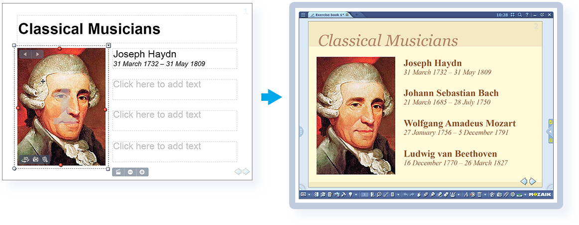 Animated templates