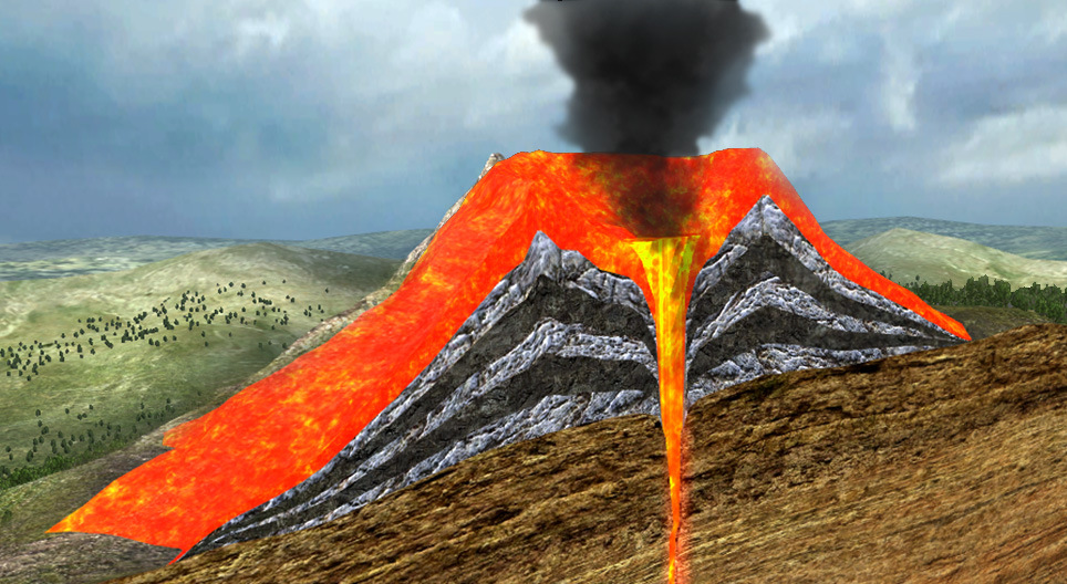 Formation of stratovolcanoes