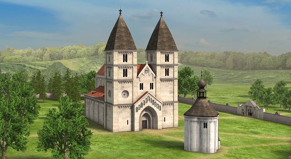 Romanesque style Benedictine church (Ják, Hungary)