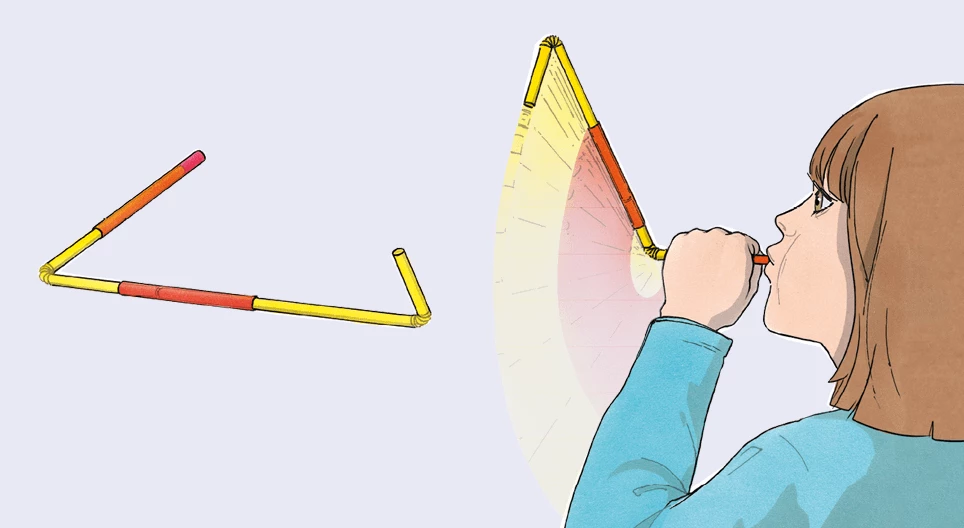 Turbine of three straws