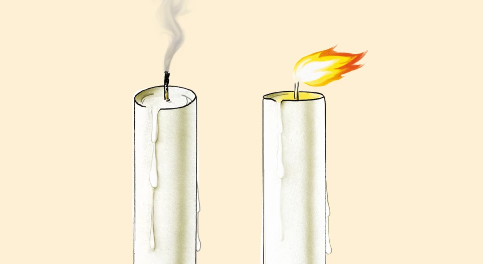 Re-lighting a candle