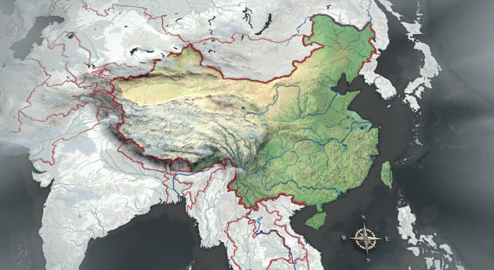 Mapa físico de China