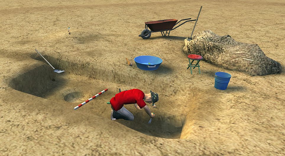 Excavación arqueológica (casa de hoyo)