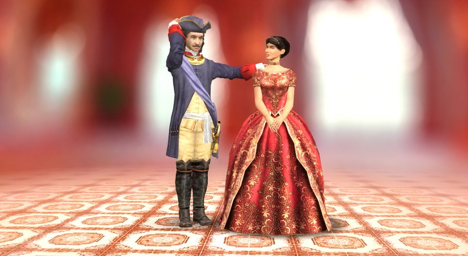 Pedro I el Grande, zar de Rusia y su esposa