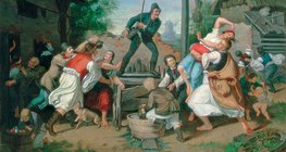 Mihály Munkácsy: Easter Sprinkling (1865)