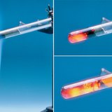 Reação de pó ferro e enxofre