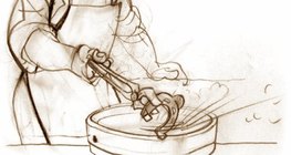 La energía interna del agua aumenta y la del hierro disminuye, pero ambos cambios de energía son de igual medida