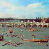 Canaletto: Puente de Westminster desde el Norte el día de Lord Mayor