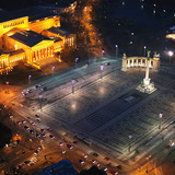 View of Heroes' Square with the Museum of Fine Arts, Budapest, Hungary