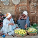 Vendedores en el bazar de El Cairo