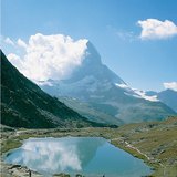 Moraine lake in the Alps
