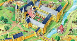 Desenho de um mosteiro