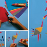 Hacer pájaros de papel de colores