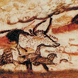 Auroque e cavalo, pinturas rupestres de Lascaux