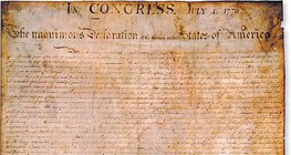 Uma cópia original da Declaração da Independência