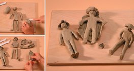Fazendo figuras de argila de modelagem