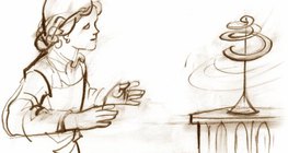 Uma cobra de papel acima de um radiador demonstra a ascensão do ar quente