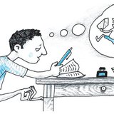 Tanulás közben elkalandoznak a fiú gondolatai