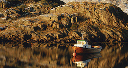 Barco de pesca en una bahía