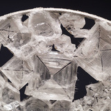 Salt crystal that crystallized in microgravity on the International Space Station