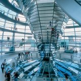 The new dome of the Reichstag in Berlin