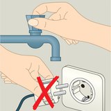 No toques al mismo tiempo un aparato eléctrico y un objeto conectado a tierra