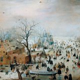 Hendrick Avercamp: Paisagem de inverno com patinadores (Rijksmuseum, Amsterdão)