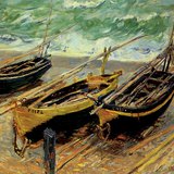 Monet: Três barcos de pesca (1886, Impressionismo)