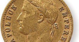 Moeda com imagem de Napoleão