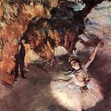 Bailarina en la escena (1877, impresionismo), Degas
