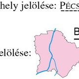 A megyeszékhely és a főváros jelölése a térképen