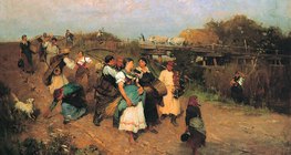 Lajos Deák Ébner-: Segadores volviendo a casa (Galería Nacional de Hungría)
