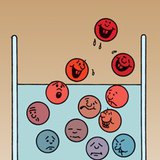 Partículas de vapor abandonam a superfície do líquido