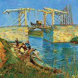 El puente de Langlois en Arlés con lavanderas (1888, postimpresionismo), Van Gogh