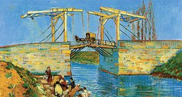 Van Gogh: A ponte de Langlois em Arles com mulheres lavando roupa (1888, pós-impressionismo)