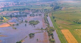 Uma área inundada pelo rio Tisza (Hungria)