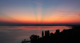Pôr do sol sobre o Lago Balaton
