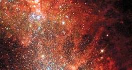 Estrellas nacientes en una galaxia enana