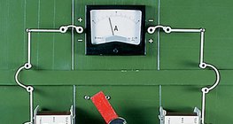 Induzir corrente alternada girando um ímã e uma bobina fixa - Medindo a corrente induzida com o amperímetro