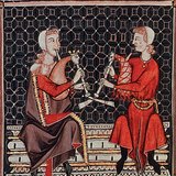 A miniature depicting troubadours 