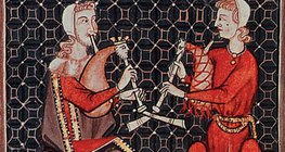 Uma miniatura representando trovadores