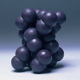 The arrangement of molecules in the iodine crystal